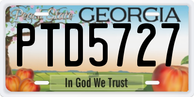 GA license plate PTD5727