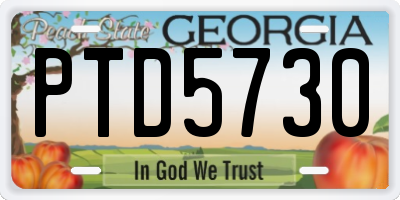 GA license plate PTD5730