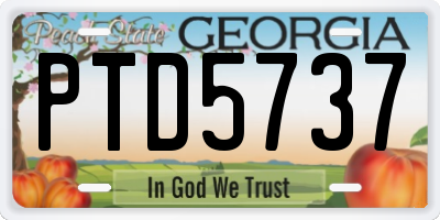 GA license plate PTD5737