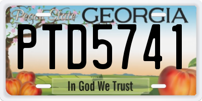 GA license plate PTD5741