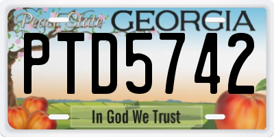 GA license plate PTD5742