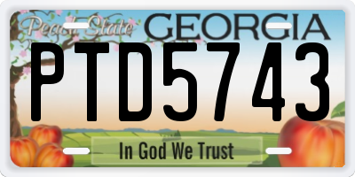 GA license plate PTD5743