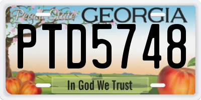 GA license plate PTD5748