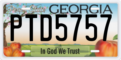 GA license plate PTD5757