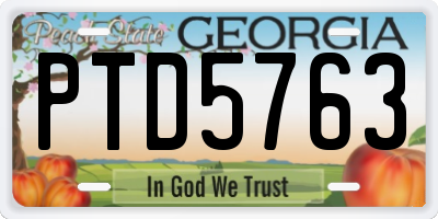 GA license plate PTD5763