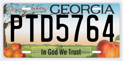 GA license plate PTD5764