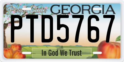 GA license plate PTD5767