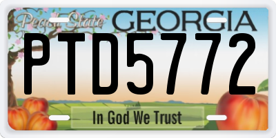 GA license plate PTD5772