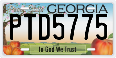 GA license plate PTD5775