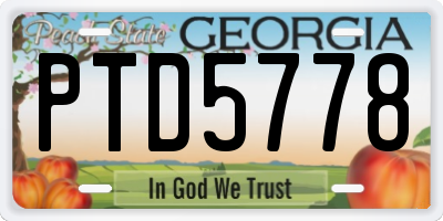 GA license plate PTD5778