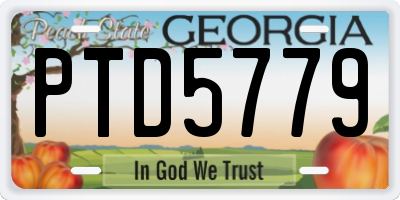 GA license plate PTD5779