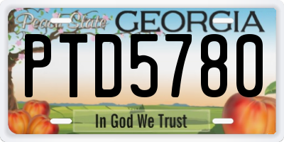 GA license plate PTD5780