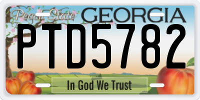 GA license plate PTD5782
