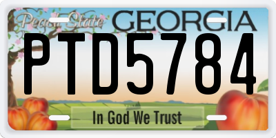 GA license plate PTD5784