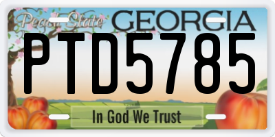 GA license plate PTD5785