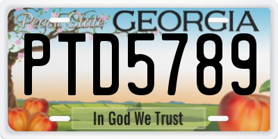 GA license plate PTD5789