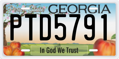 GA license plate PTD5791