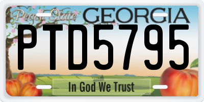 GA license plate PTD5795