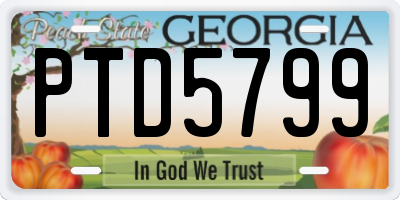 GA license plate PTD5799
