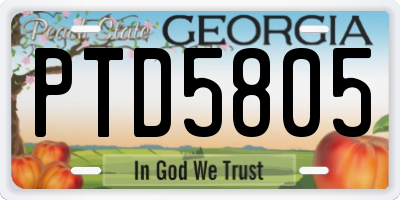 GA license plate PTD5805
