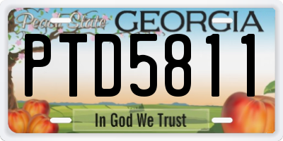 GA license plate PTD5811