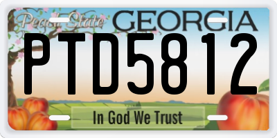 GA license plate PTD5812
