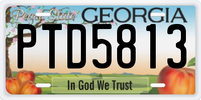GA license plate PTD5813