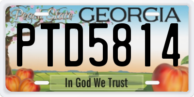 GA license plate PTD5814
