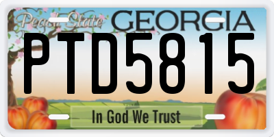 GA license plate PTD5815