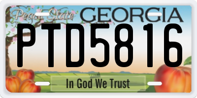 GA license plate PTD5816