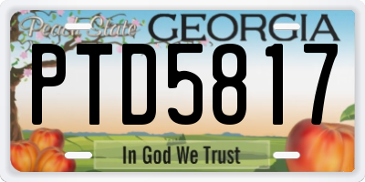 GA license plate PTD5817