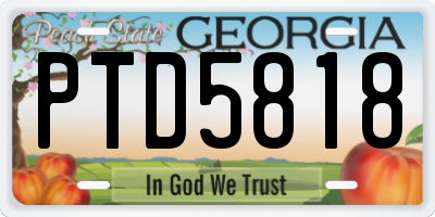 GA license plate PTD5818