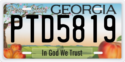 GA license plate PTD5819