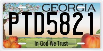 GA license plate PTD5821