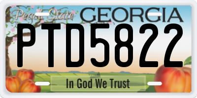 GA license plate PTD5822