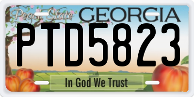 GA license plate PTD5823