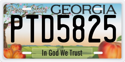 GA license plate PTD5825