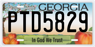 GA license plate PTD5829