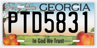 GA license plate PTD5831