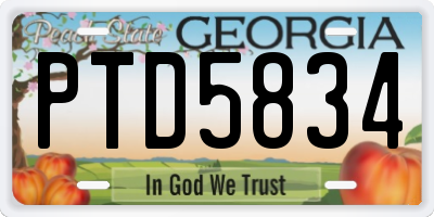 GA license plate PTD5834