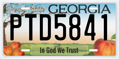 GA license plate PTD5841