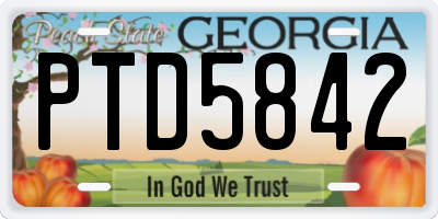 GA license plate PTD5842