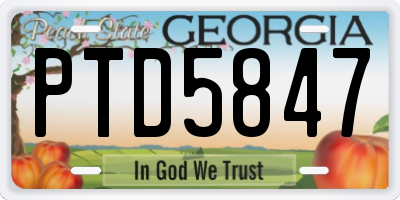 GA license plate PTD5847