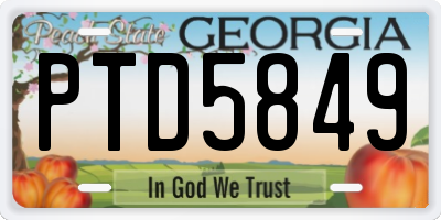 GA license plate PTD5849