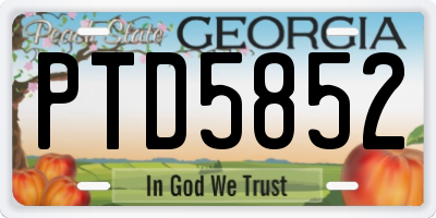 GA license plate PTD5852