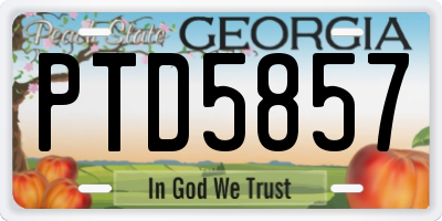 GA license plate PTD5857