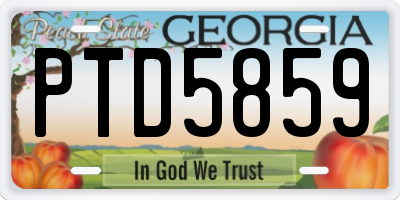 GA license plate PTD5859