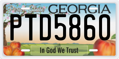 GA license plate PTD5860