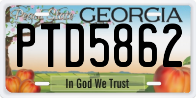 GA license plate PTD5862