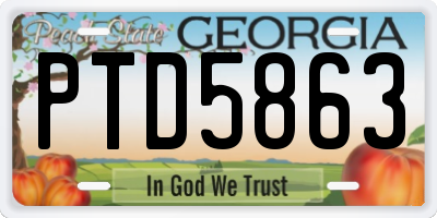 GA license plate PTD5863
